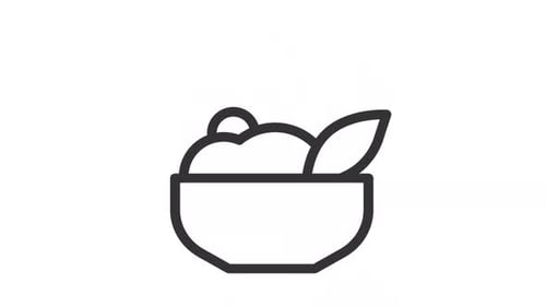 Animated Flat Design Bowl Icon with Steam