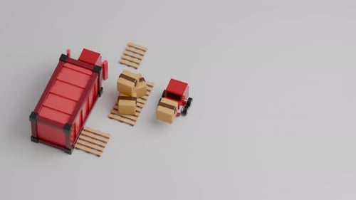 3D Loop Satisfying Logistics Animation