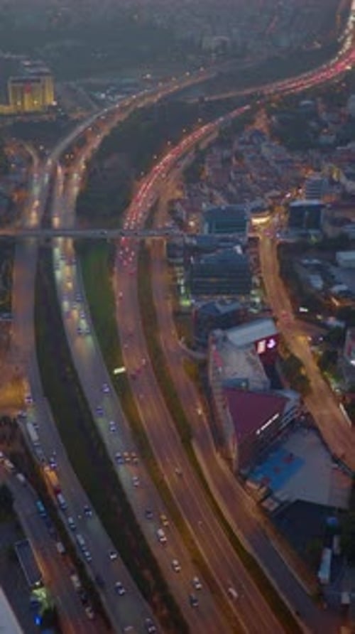 Evening Traffic Flow in a Busy Urban Area