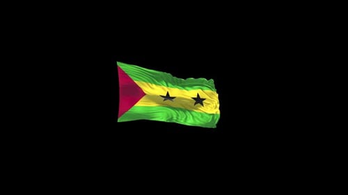 Drapeau de Sao Tomé-et-Principe avec chaîne Alpha