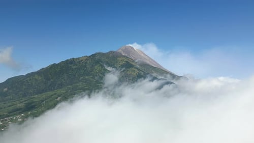 Aerial View of Stunning Merapi Volcano in Indonesia