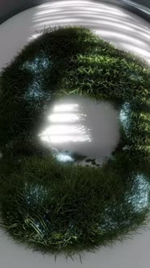 Organic Green Grass Growing Circle Reveal Animation