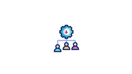 Animated Corporate Hierarchy and Team Management Flat Icon