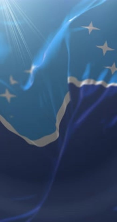 Federated States Of Micronesia Flag Waving In Vertical Format