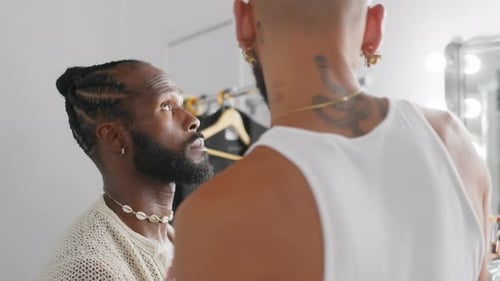 Makeup Artist Applies Makeup to a Man