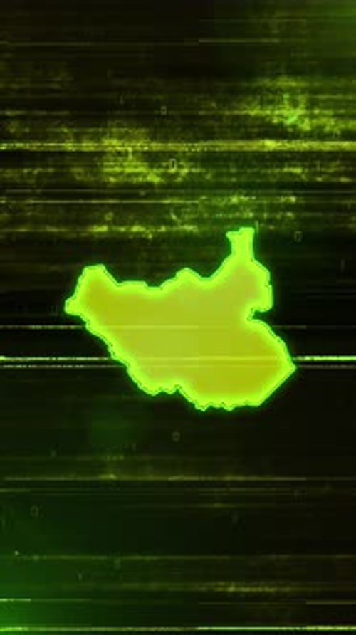 Carte numérique futuriste des problèmes du Soudan du Sud - Vidéo verticale
