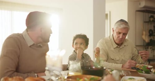 Family Meal Around the Table Inside Home