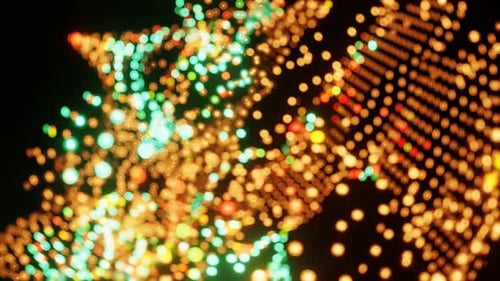 Abstract Glowing Particles Digital Grid Flow Background