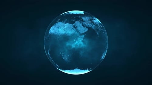Futuristic Rotating Digital Earth Globe Technology