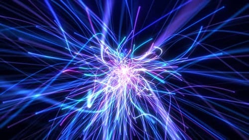 abstract background of neon flying light lines, high speed animation of light lines, motion