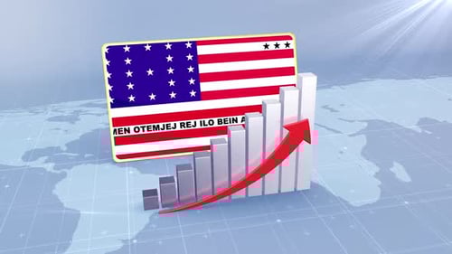 Animated Bar Graph Showing Financial Growth and Global Success