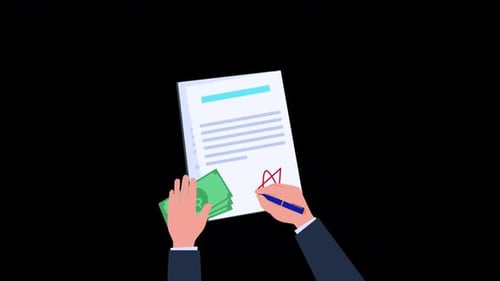 Signing Money Contract Animation On Alpha