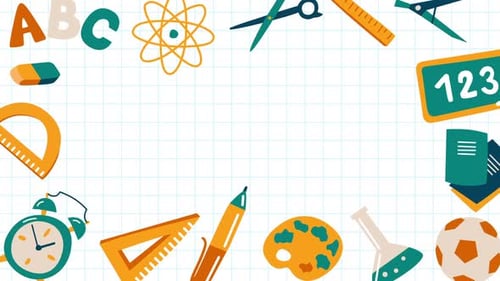 Weißer Hintergrund für den Schulanfang
