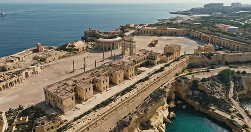 Aerial View of Fort Ricasoli on the Island of Malta