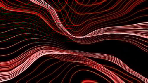 Abstract Red Wavy Lines Flowing Motion Background