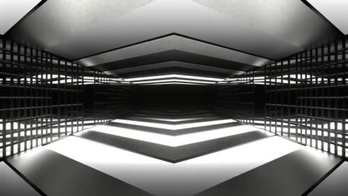 Black And White Guide Tunnel Background Vj Loop In HD