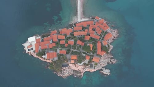 Montenegro. Sveti Stefan. Adriatic Sea. Resorts of Montenegro