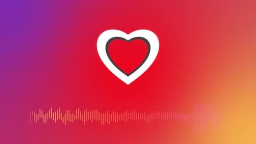 Valentine's Day Vj Loop A Beating Heart And Audio Spectrum 4 K 50 Fps