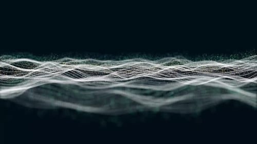 Abstract Digital Wave Background with Flowing Particles