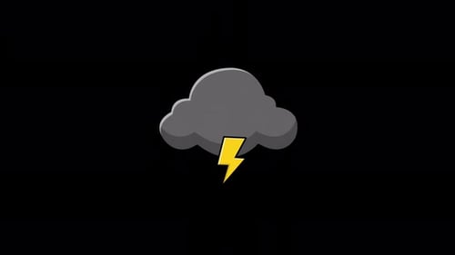 Wolke mit Donner. Animationsvideo zum Regenwetter-Konzept — transparent