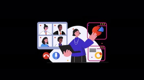 Animated Corporate Video Call and Data Presentation