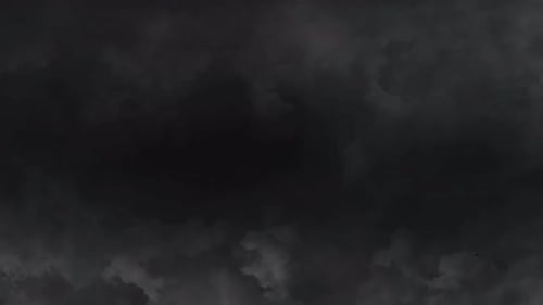 Dramatic storm in gray clouds