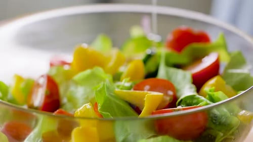 Fresh Vegetable Salad with Olive Oil Dressing