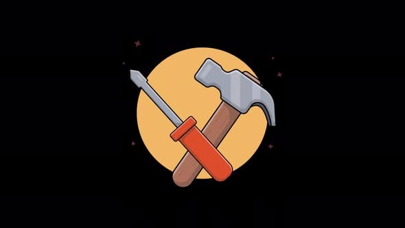 Screwdriver and Claw Hammer Tools. Repair Concept Animation Video ...