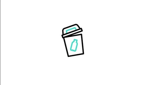 Animated Flat Design Recycling Bin Icon