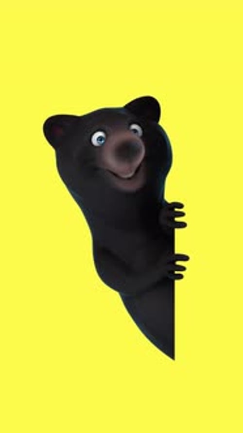Fun 3D cartoon bear (with alpha channel)
