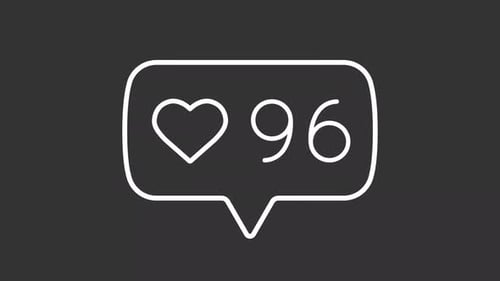 Likes counter white line animation