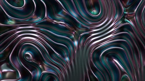 Ondas sedosas y metálicas ondulan en una danza hipnótica sin fisuras de color y luz