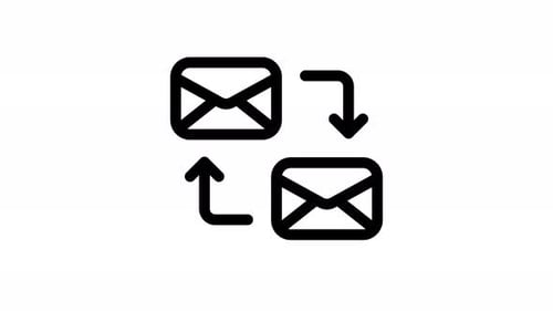 animation d'icônes de ligne de messagerie