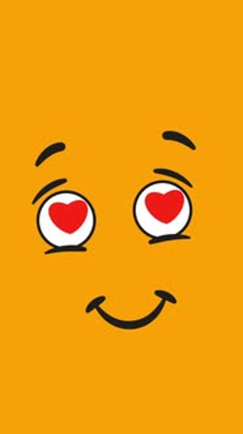 Animated Face with Heart Eyes and Red Blinking
