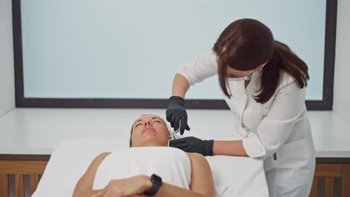 Facial Injection Procedure in Beauty Clinic