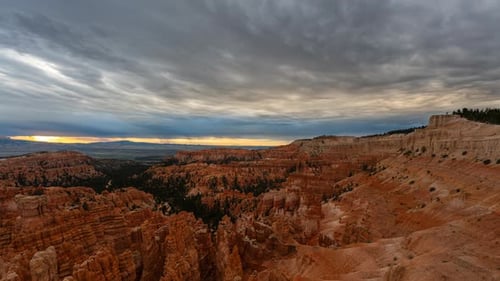 Stormy Evening Clouds Of Contrast And Color Drift Over Red Canyon Wilderness
