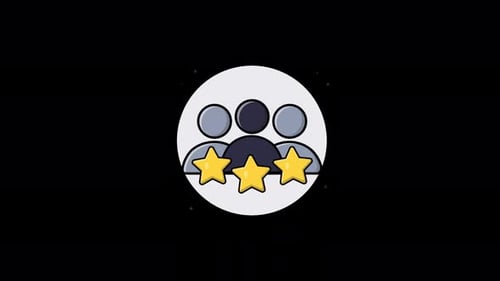 Animated People Rating Icon with Stars