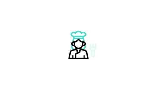 Animated Chef Line Art Icon Reveal