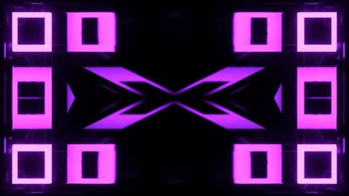 Purple And Light Green Abstract Glowing Squares Mirror Background Vj Loop In 4K