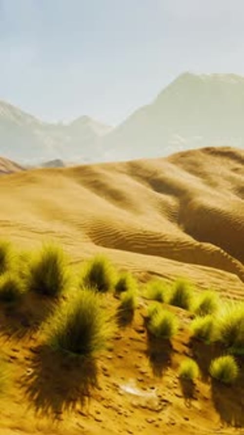 A Stunning Computergenerated Desert Landscape with Majestic Mountains