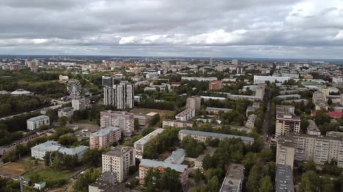 Kirov Aerial an Ordinary Russian City in the Summer