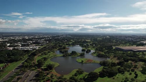 aerial view of the city park in brasilia