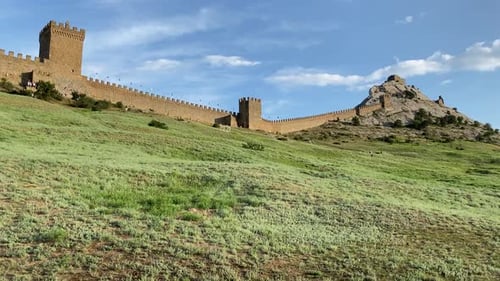 ruins of Genoese Fortress in Sudak Crimea