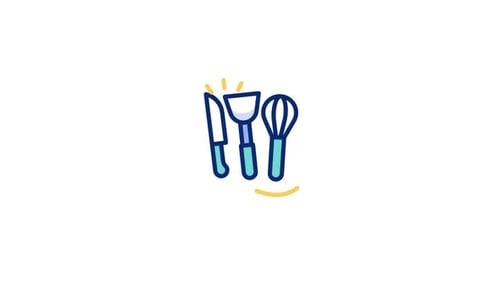 Animated Kitchen Utensils Sketch Icon Pack