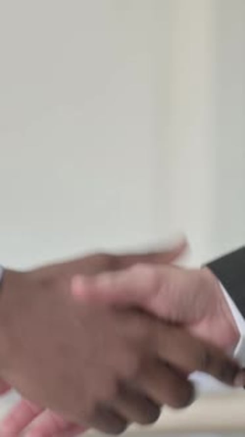Professional Handshake Between Business Partners in Office Setting