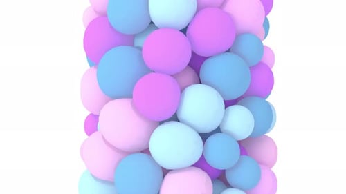 Sphère colorée assemblée sur fond blanc, rotation infinie