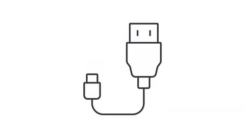 Animated USB-C to USB-A Adapter Line Icon