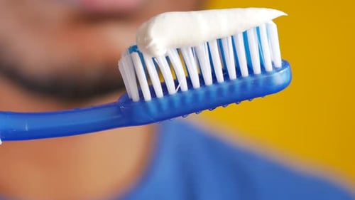 Handzahnbürste mit Paste