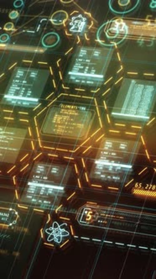Futuristic Digital Data HUD Interface Background Animation