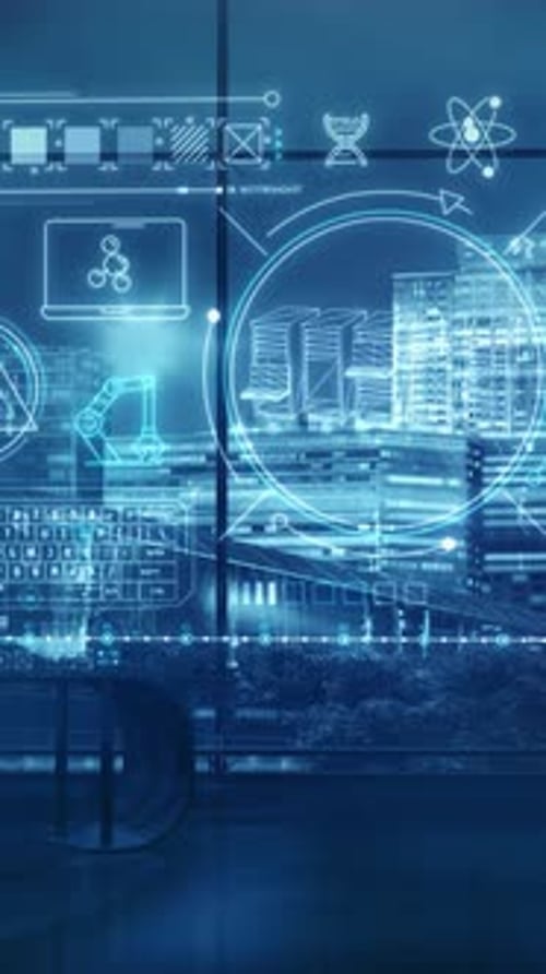 Abstract Big Data Processing Infographic 3D Render